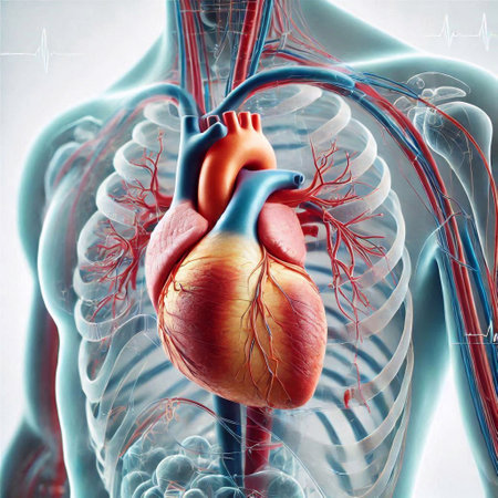 Human heart anatomy. 3D illustration.の素材