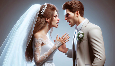 Bride and groom in wedding dress. Wedding photo. Bride and groom.の素材