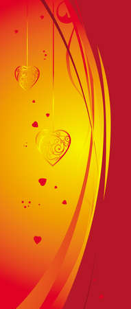 background with gold heartsのイラスト素材