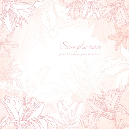 background with white lilyのイラスト素材