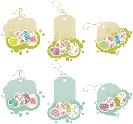 tags with Easter eggs in retro styleのイラスト素材