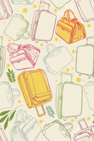 Seamless pattern of the suitcasesのイラスト素材