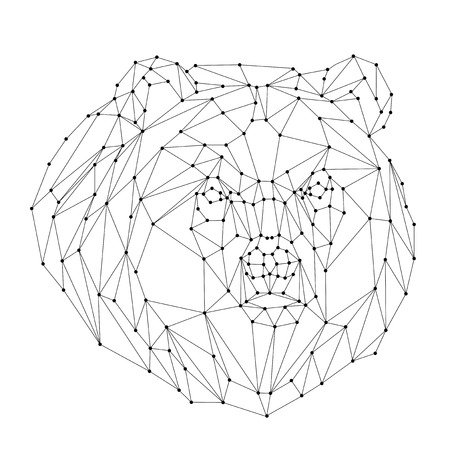 bear triangle portrait  Abstract low poly design. Vector illustration.のイラスト素材