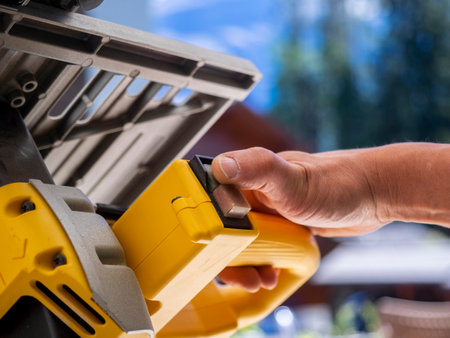 tape measure on wooden battenの写真素材