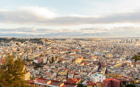 Naples at dawn. View from San Martino. Italyの写真素材