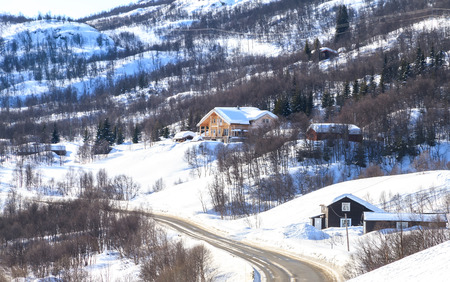 Snow-covered mountains of Norway