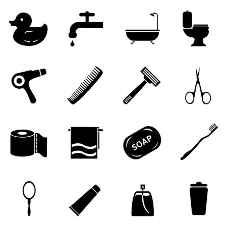 Vector Set of Bathroom and Hygiene Icons.のイラスト素材