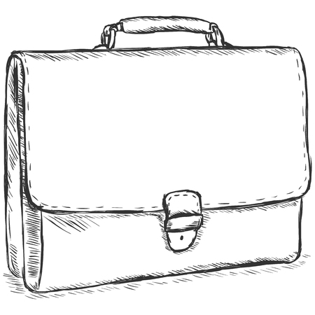 vector sketch illustration - leather briefcaseのイラスト素材
