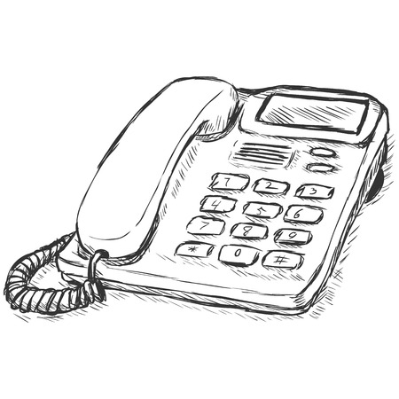 Vector Sletch Illustration - Office Phoneのイラスト素材