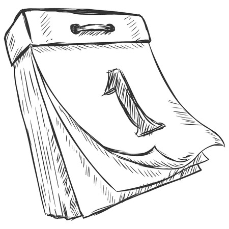 vector sketch illustration - tear-off calendarのイラスト素材