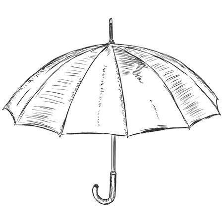 vector sketch illustration - open umbrellaのイラスト素材