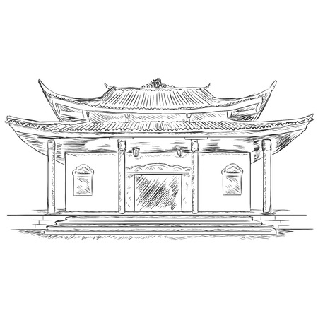 Vector Sketch Buddist Pagodaのイラスト素材
