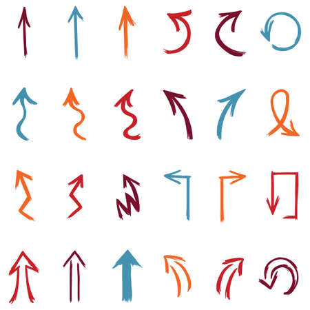 vector set of  hand drawn arrows