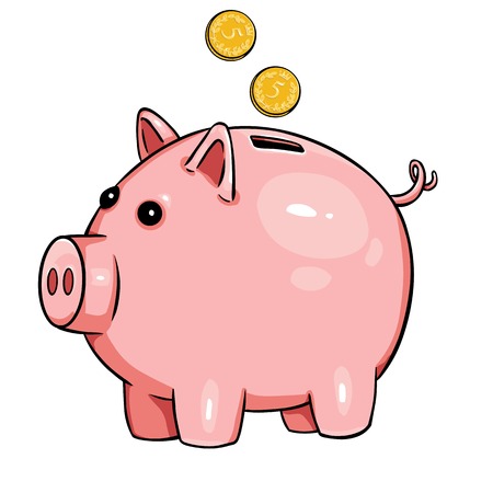 vector cartoon piggy bank on White Backgroundのイラスト素材