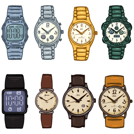 Set of Cartoon Color Wrist Watchesのイラスト素材