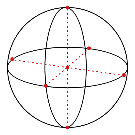 Vector Single Line Illustration - Sphere on White Backgroundのイラスト素材