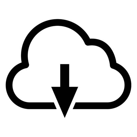 Vector Single Outline Cloud Icon. Download Signのイラスト素材
