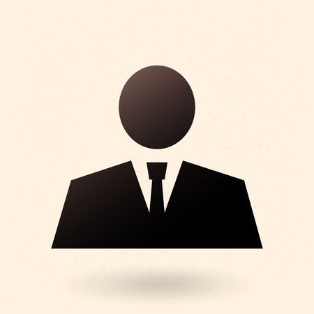 Vector Single Black Silhouette Icon - Geometrical Businessmanのイラスト素材