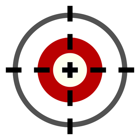 Vector Color Flat Target Icon on White Backgroundのイラスト素材