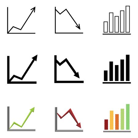 Vector Set of Variation Analitic Icons - Graphs and Diagramsのイラスト素材