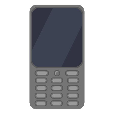 Vector Single Color Flat Icon - Cellphone with Keyboardのイラスト素材