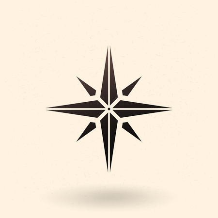 Vector Single Black Icon - Classic Wind Rose Symbolのイラスト素材