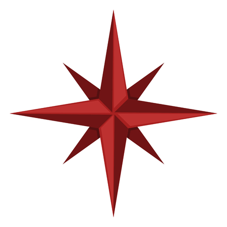 Vector Single Red Icon - Classic Wind Roseのイラスト素材