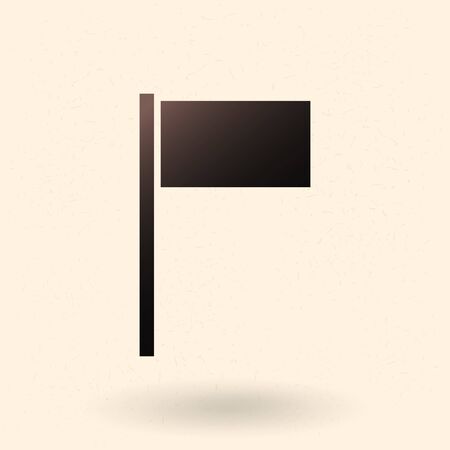 Vector Single Black Silhouette Basic Flag Iconのイラスト素材