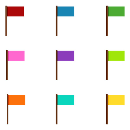 Vector Set of Different Color Flags Iconsのイラスト素材