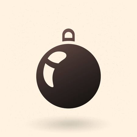 Vector Single Black Silhouete Icon - Christmas Decoration Ballのイラスト素材