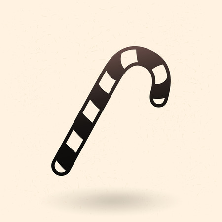 Vector Single Black Icon - Christmas Sweet Candy Caneのイラスト素材