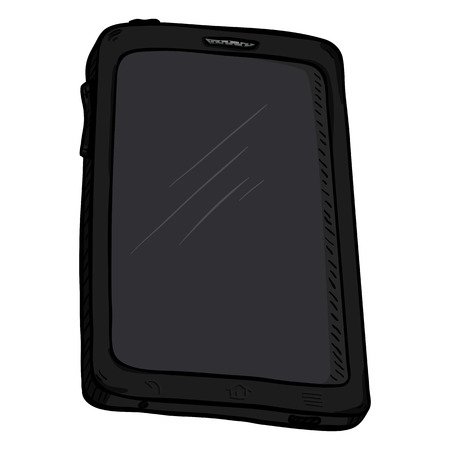 Vector Single Cartoon Black touchscreen gadget.のイラスト素材