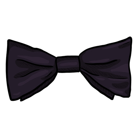Vector Cartoon Black Butterfly Bow Tie. Vintage Fashion Accessoryのイラスト素材