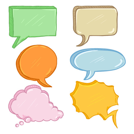 Vector Set of Colored Comics Speech Bubblesのイラスト素材