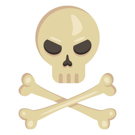 Vector Single Icon - Skull with Crossed Bones. Pirates Symbol.のイラスト素材