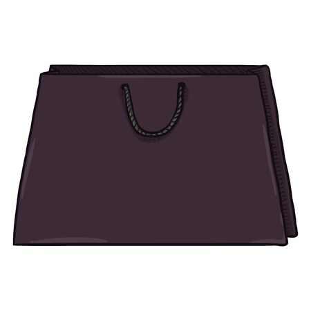 Vector Single Cartoon Wide Purple Plastic Shopping Bagのイラスト素材