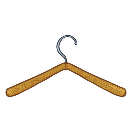 Vector Cartoon Wooden Shoulder Hanger. Wardrobe Accessoryのイラスト素材