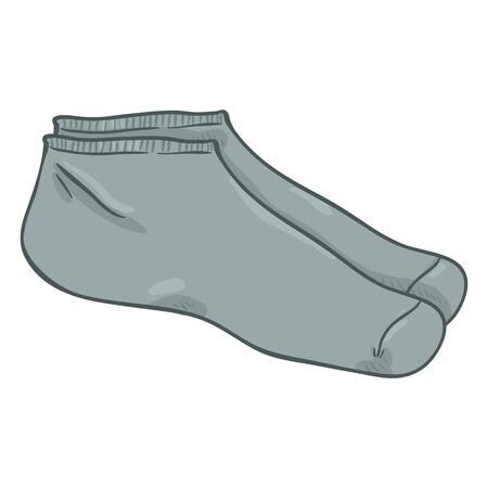 Vector Cartoon Illustration - Short Gray Casual Socksのイラスト素材