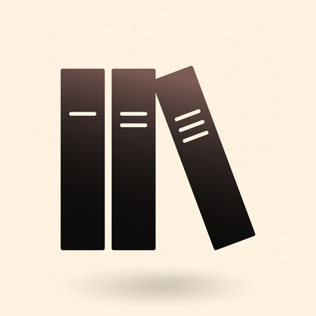 Vector Single Black Silhouette Icon - Three-Volume Bookのイラスト素材