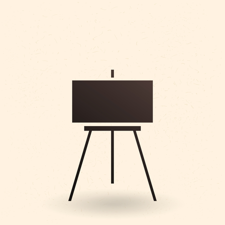 Vector Single Black Silhouette Icon - Easel with Canvasのイラスト素材