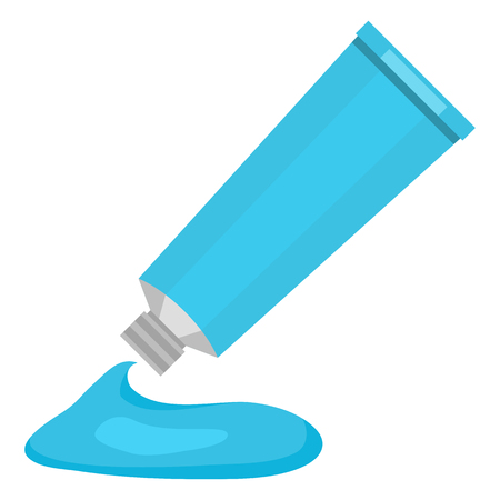 Vector Single Color Flat Icon - Tube of Blue Paintのイラスト素材