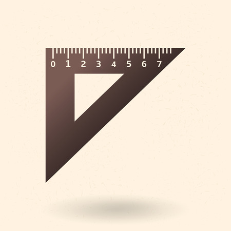 Vector Icon - Black Silhouette Setsquare. Triangle Ruler.のイラスト素材