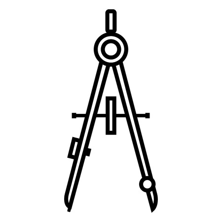 Vector Black Outline Icon - Architecture Drafting Compassのイラスト素材