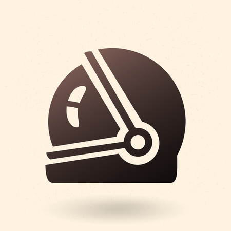 Black Silhouette Icon - Space Helmetのイラスト素材