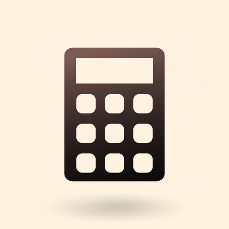 Vector Black Silhouette Icon - Calculatorのイラスト素材