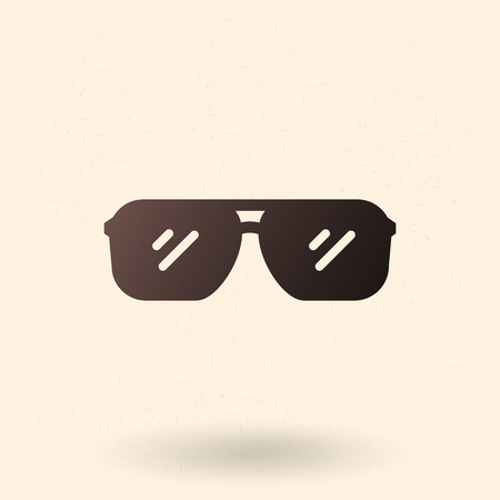 Vector Single Black Silhouette Icon - Aviator Style Sunglassesのイラスト素材