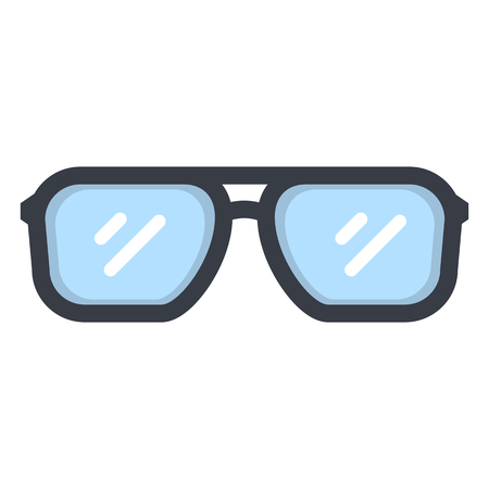 Vector Single Color Flat Icon - Pair of Eyeglassesのイラスト素材