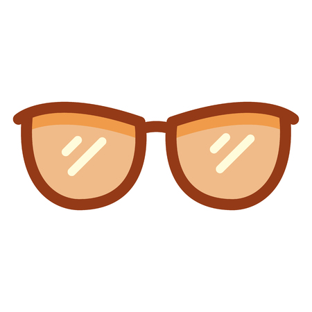 Vector Color Flat Icon - Pair of Brown Horn-rimmed Spacteclesのイラスト素材