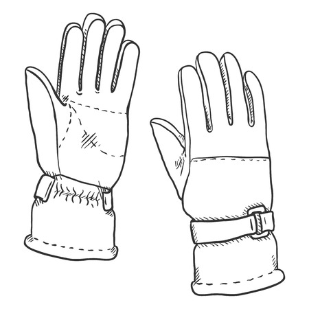 Vector Sketch Illustration - Gloves for Extremal Winter Sportsのイラスト素材