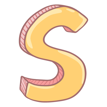 Vector Single Cartoon Illustration - The Letter Sのイラスト素材